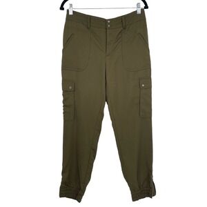 Anthropologie Elevenses Womens Olive Green Cargo Utility Jogger Pants Size 6